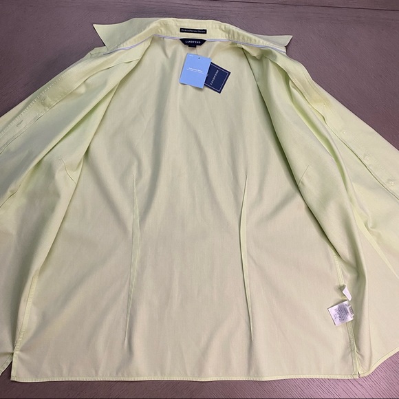 NWT Lands End No Iron Pinpoint Oxford Vibrant Lime Size 16 Button Down Shirt - Picture 11 of 13